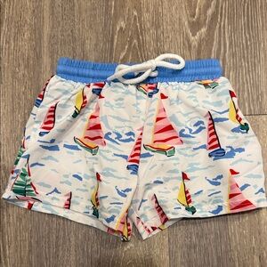 Colorful Sailboat Print toddler swim Shorts